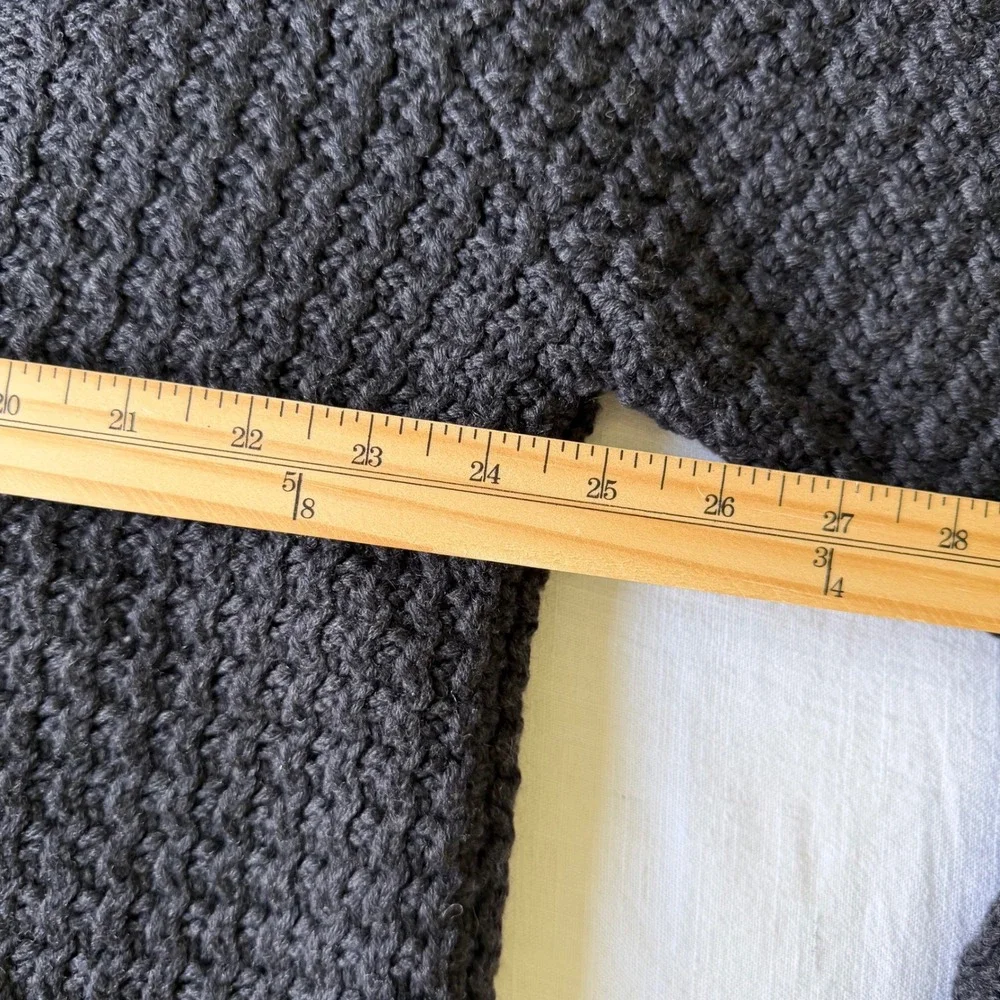 90's Banana Republic Mens XL Black 100% Wool Cable Knit Crewneck‎ Sweater